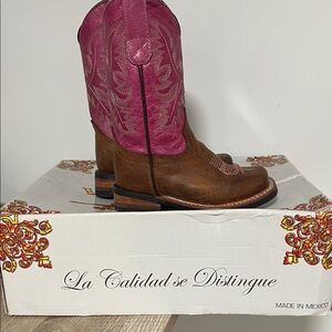 Pink and Brown Toddler Boots